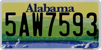 AL license plate 5AW7593