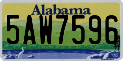 AL license plate 5AW7596