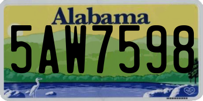 AL license plate 5AW7598