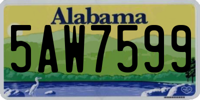 AL license plate 5AW7599