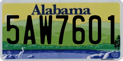 AL license plate 5AW7601