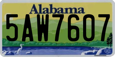 AL license plate 5AW7607