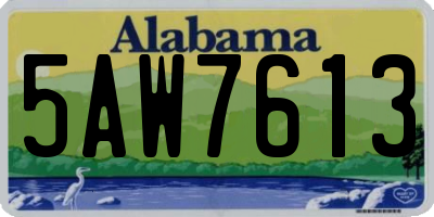 AL license plate 5AW7613