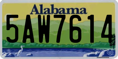 AL license plate 5AW7614