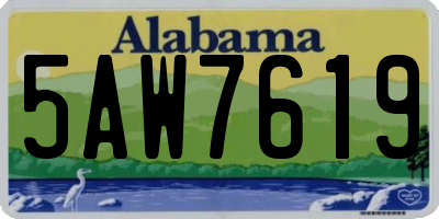 AL license plate 5AW7619