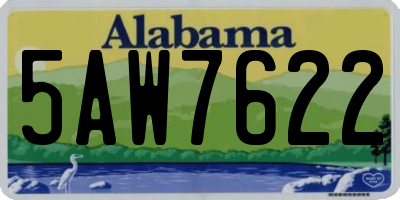 AL license plate 5AW7622