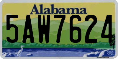 AL license plate 5AW7624