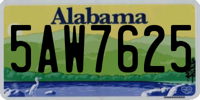 AL license plate 5AW7625