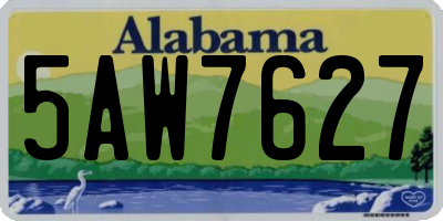 AL license plate 5AW7627
