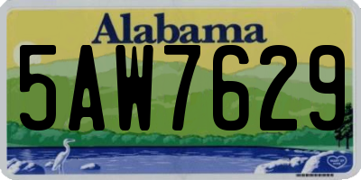 AL license plate 5AW7629