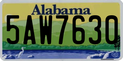 AL license plate 5AW7630