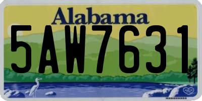AL license plate 5AW7631