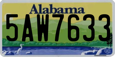 AL license plate 5AW7633