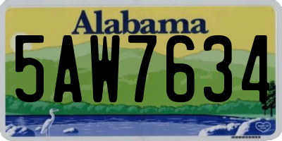 AL license plate 5AW7634