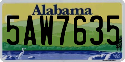 AL license plate 5AW7635