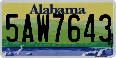 AL license plate 5AW7643