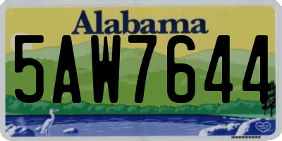 AL license plate 5AW7644