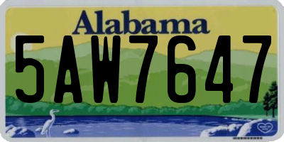AL license plate 5AW7647