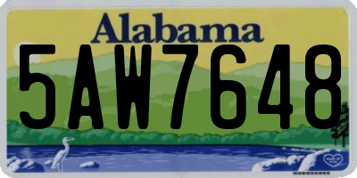 AL license plate 5AW7648