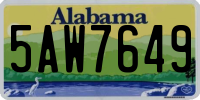 AL license plate 5AW7649