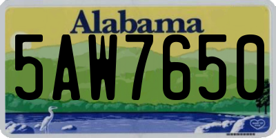 AL license plate 5AW7650