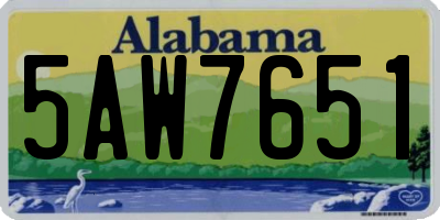 AL license plate 5AW7651