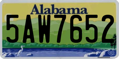 AL license plate 5AW7652