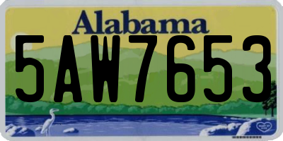 AL license plate 5AW7653
