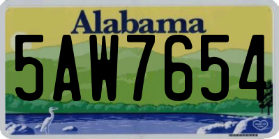 AL license plate 5AW7654