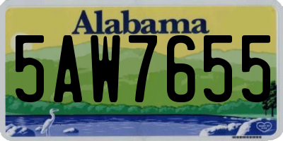 AL license plate 5AW7655