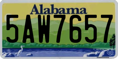 AL license plate 5AW7657