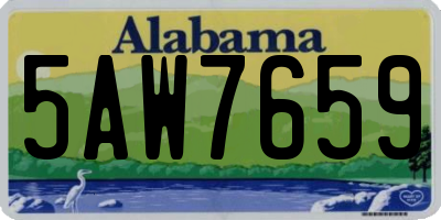 AL license plate 5AW7659