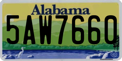 AL license plate 5AW7660