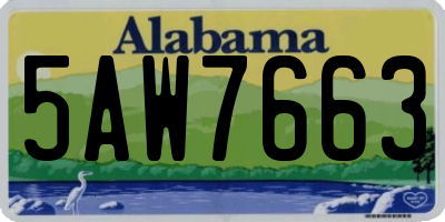 AL license plate 5AW7663