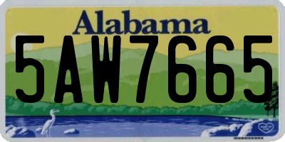 AL license plate 5AW7665