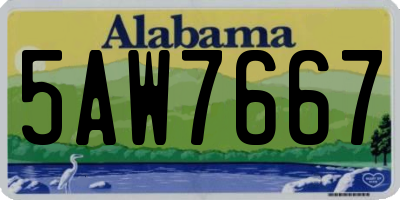 AL license plate 5AW7667