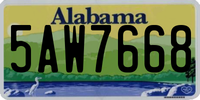 AL license plate 5AW7668