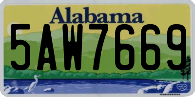 AL license plate 5AW7669