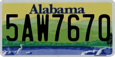 AL license plate 5AW7670