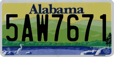 AL license plate 5AW7671