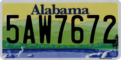 AL license plate 5AW7672