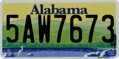 AL license plate 5AW7673