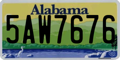AL license plate 5AW7676