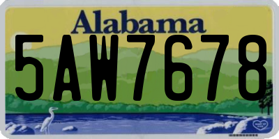 AL license plate 5AW7678