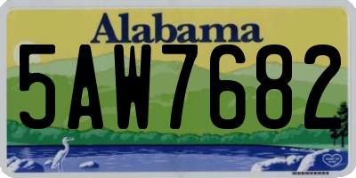 AL license plate 5AW7682