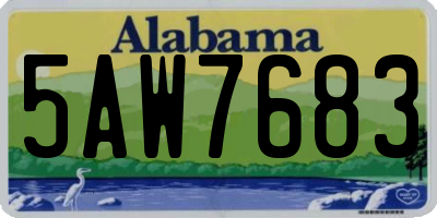 AL license plate 5AW7683