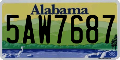 AL license plate 5AW7687