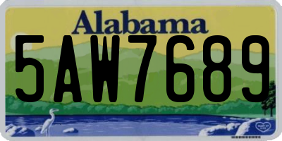 AL license plate 5AW7689