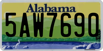 AL license plate 5AW7690