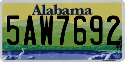 AL license plate 5AW7692